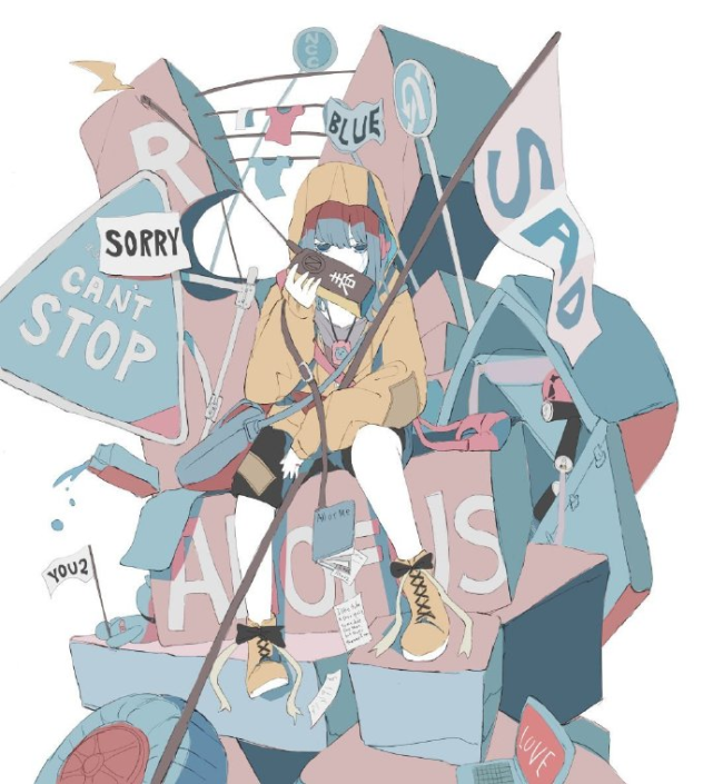 插画冷色调