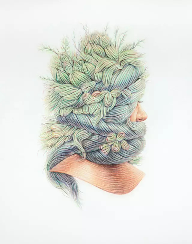 用头发编织的创意画面,美丽又奇异