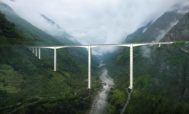创世界纪录伫立在山谷之间的希望之桥金阳河特大桥