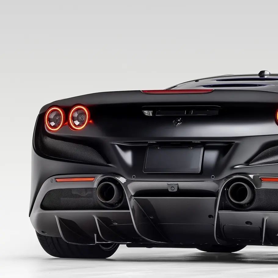 纯黑配色的法拉利f8跑车_腾讯新闻