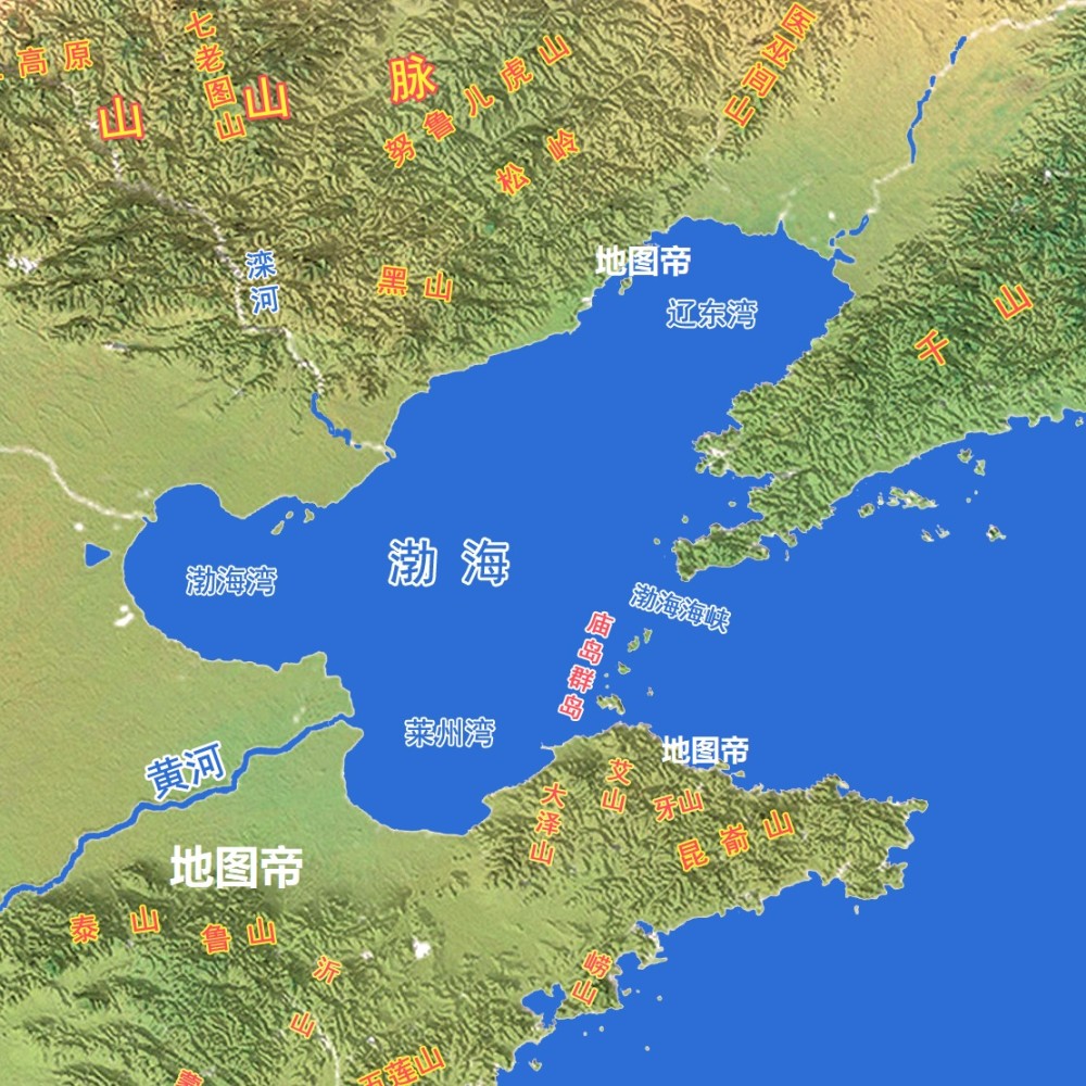 渤海湾地图全图高清版图片