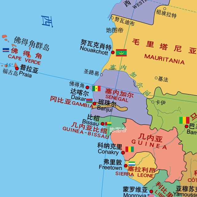 佛得角地图高清中文版图片