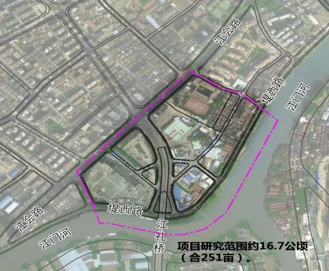 直击江门河岸"变新!下沙公园-堤西路人行天桥招标,纸厂公园动工!