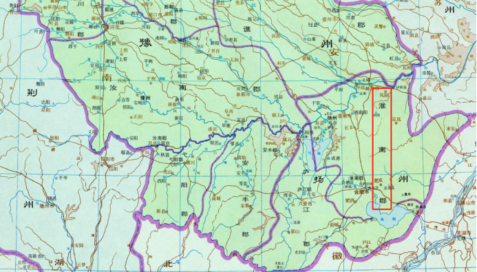 三国局部地图与淮南郡位置诸葛诞的叛乱尤其值得一提.