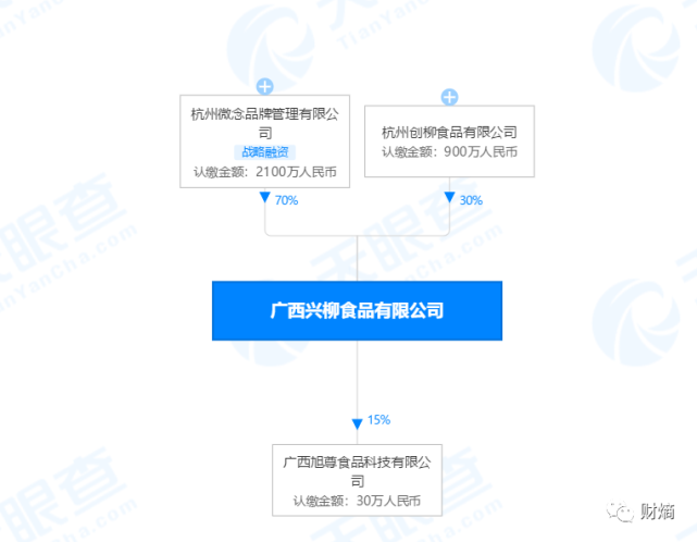 广西兴柳食品有限公司股权穿透图，图引自天眼查。