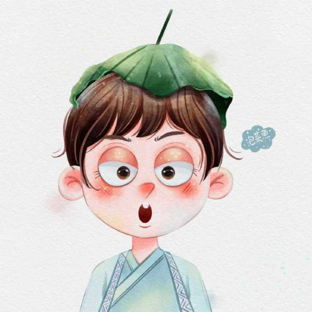 q版逗趣手绘插画,水彩头像