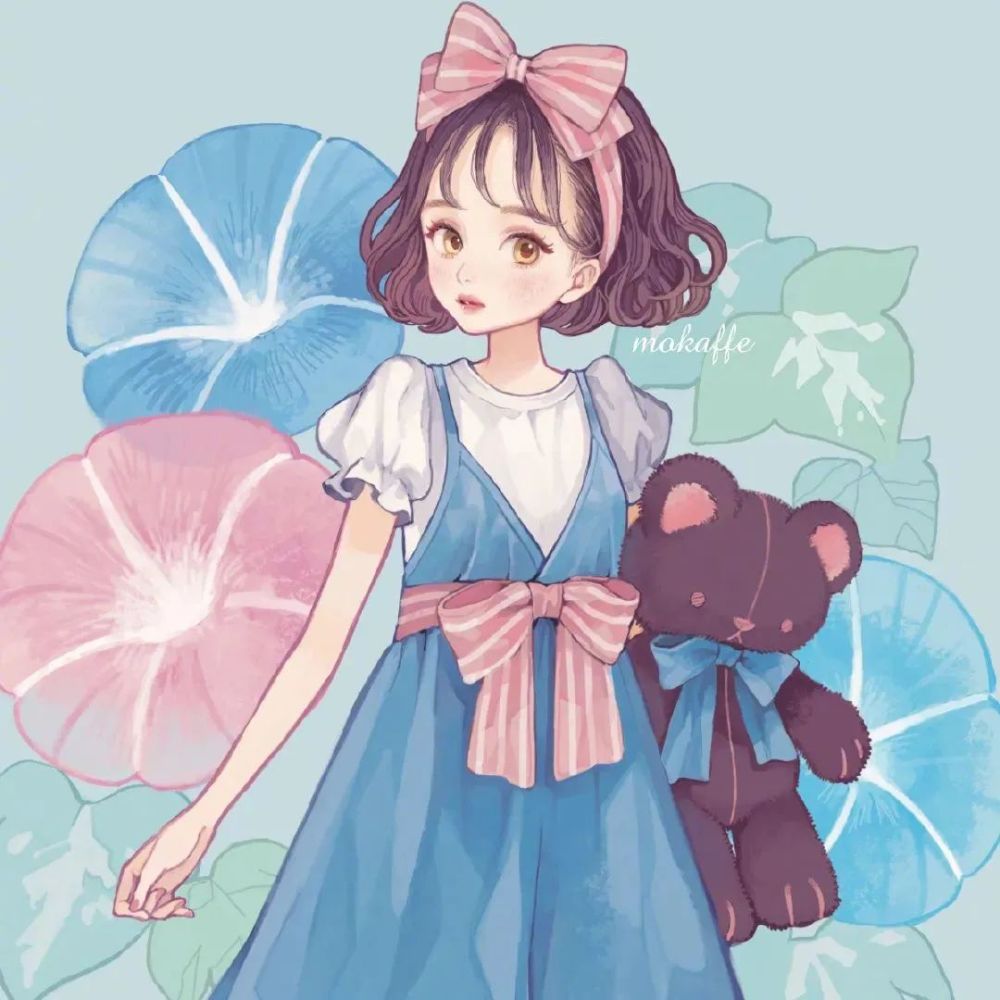 漂亮的女孩头像插画~清新可爱