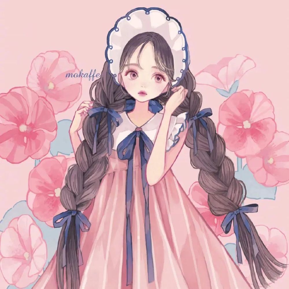 漂亮的女孩头像插画~清新可爱