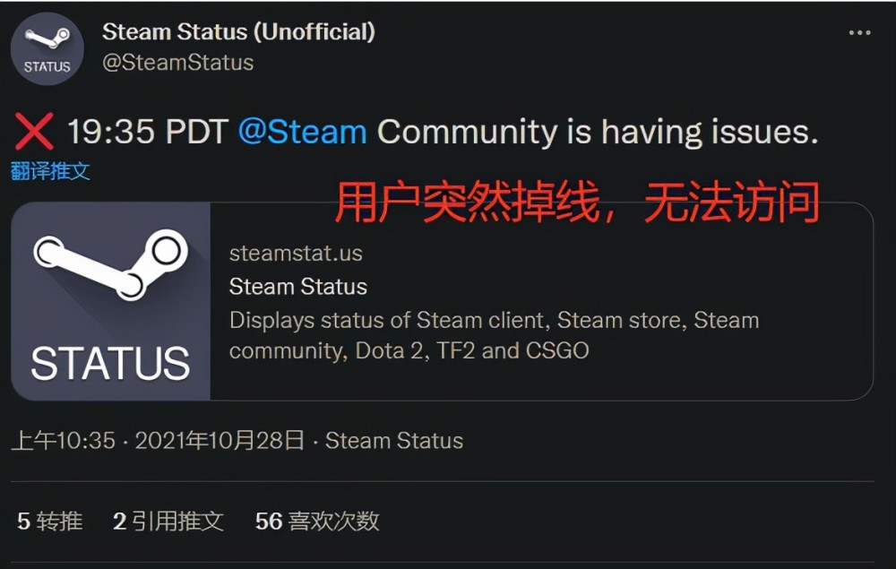 Steam已停用中国内地cm服务器 普通玩家均受波及 线上游戏卡的根本玩不了 翻墙都没用 腾讯新闻