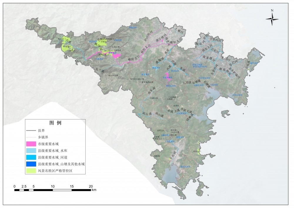 Δ苍南县重要水域分布图 水域,泛指江河,湖泊,水库,渠道等等.