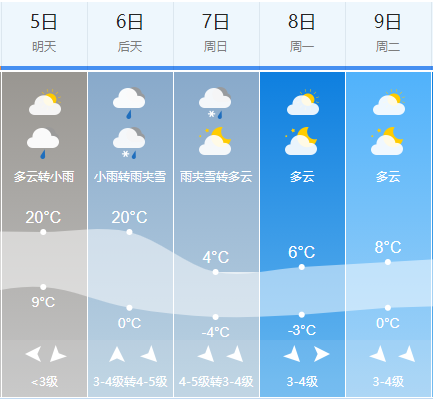 未来5天大城县具体天气情况