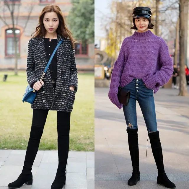 小个子穿过膝靴有多美学会这几招穿搭干货每天出门不重样
