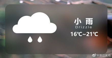 浙江明天阴有小雨或中雨,局部大雨