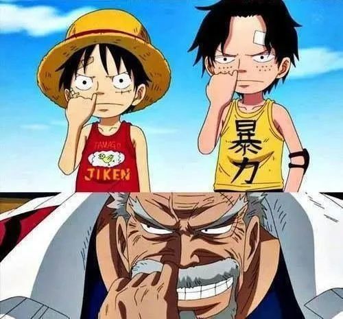 卡普也想让路飞和艾斯成为海军,他不希望他的儿子做这样的事情,但龙的