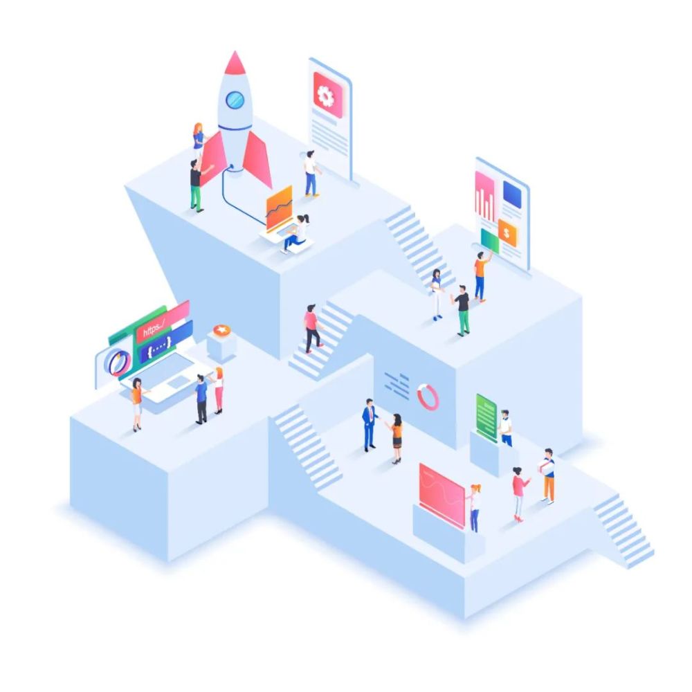 等距风格的网页ui设计2.5d矢量插画素材_腾讯新闻