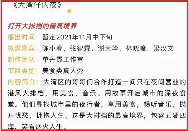 《大湾仔的夜》开播在即，4位飞行嘉宾曝光，2个哥哥2个港圈女星