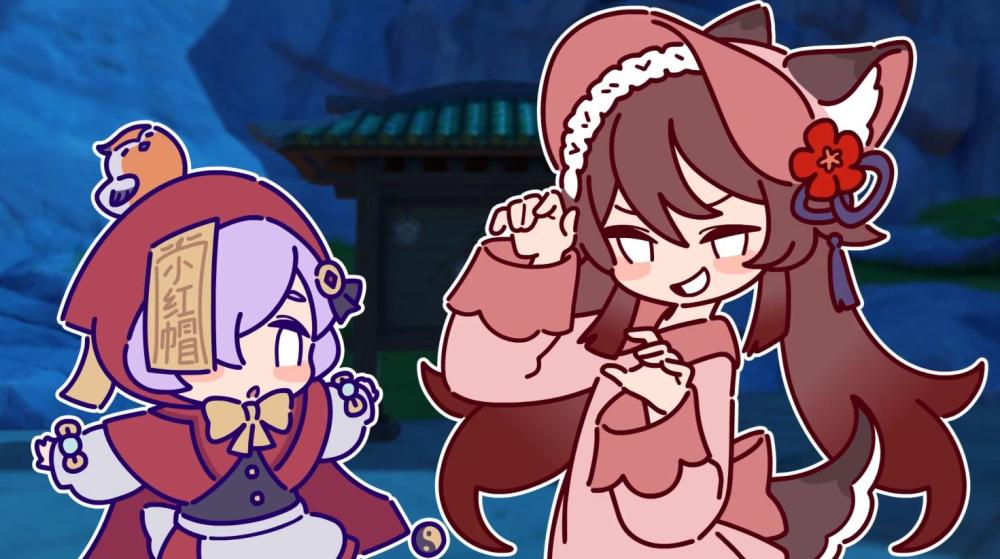 大佬玩家自制胡桃换装二创 还带着七七一起玩 官方直呼太可爱 全网搜