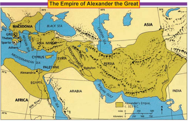 亚历山大帝国形势图图片