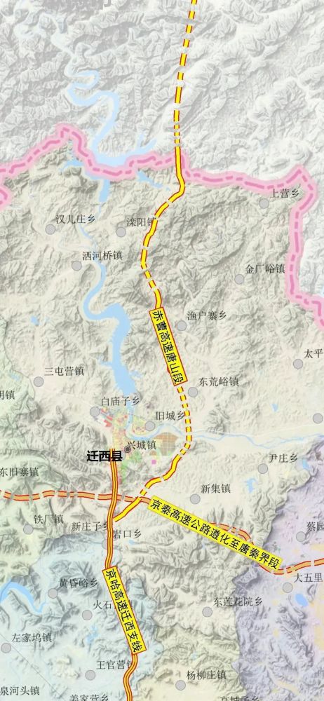 赤曹高速的规划是接入目前的京哈高速公路迁西支线.