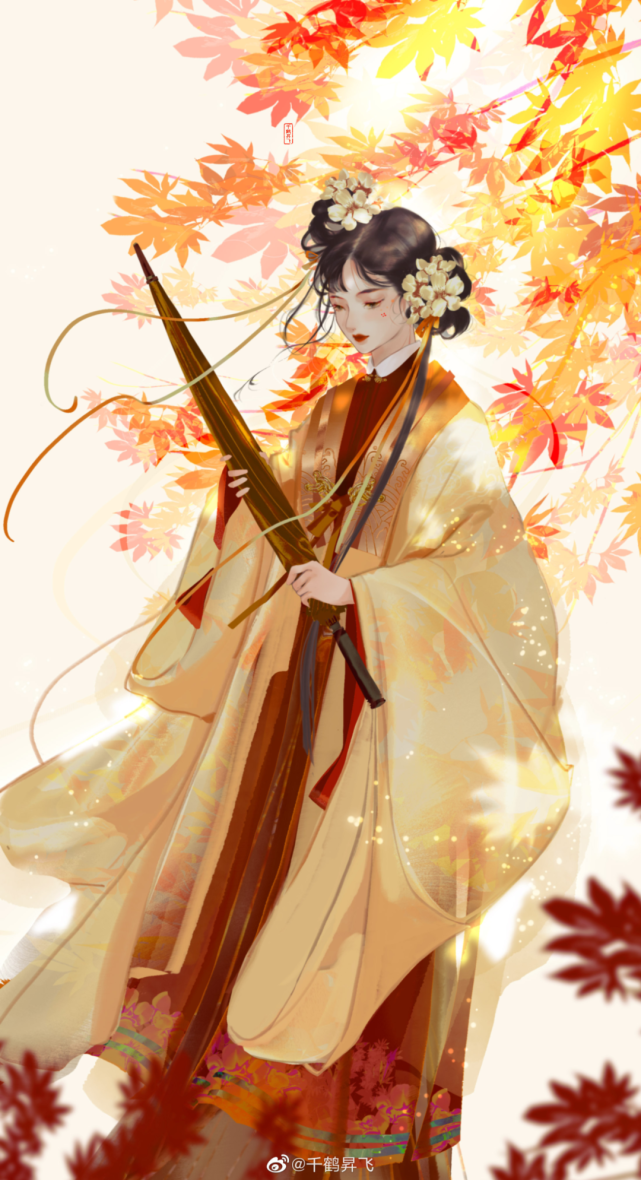 古风仙侠风手绘插画,画师千鹤升飞