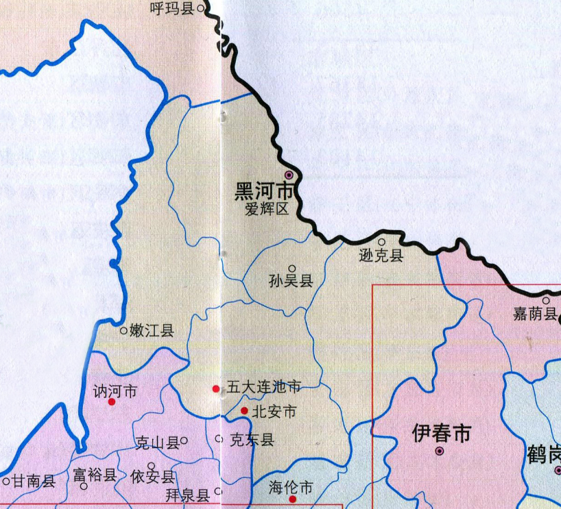 黑河的位置地图图片