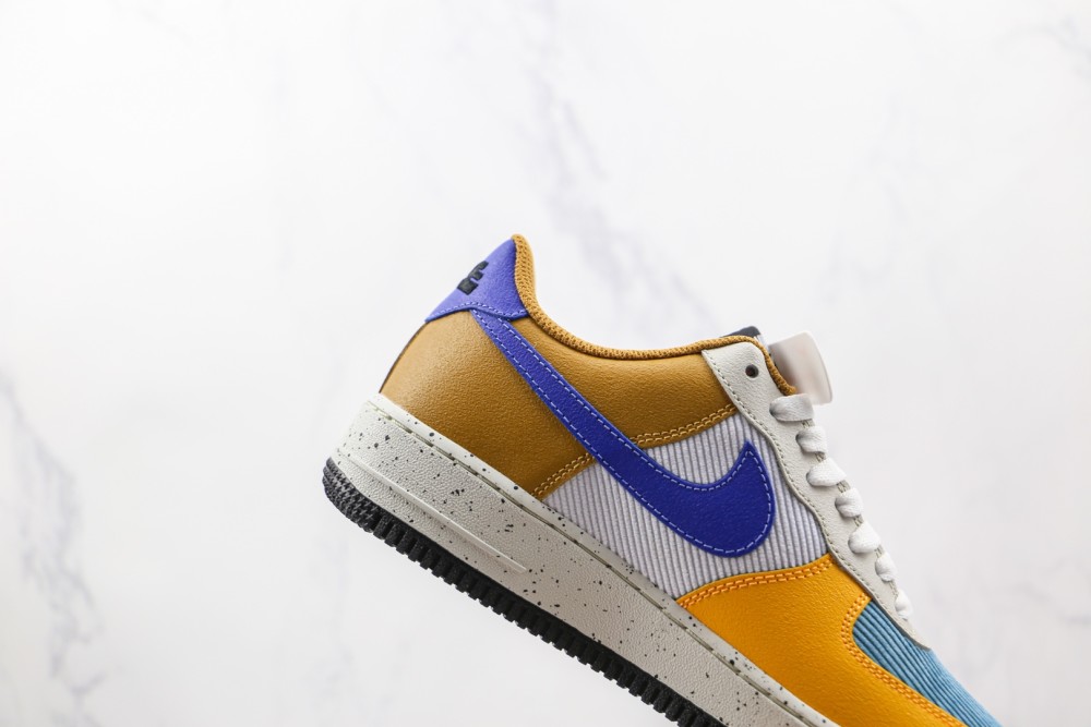 耐克nike air force 1 low acg低帮空军一号马赛克黄棕蓝色彩色拼接