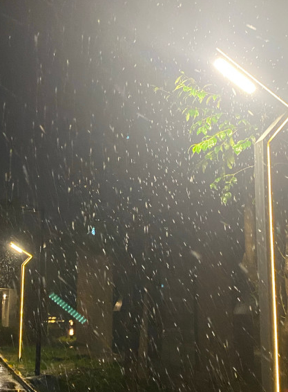 雨夹雪夜景图片