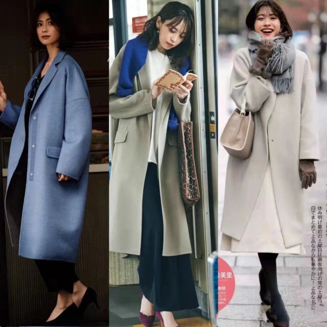 年过40岁的女人穿大衣要干净高级借鉴日系风穿搭简约又时尚