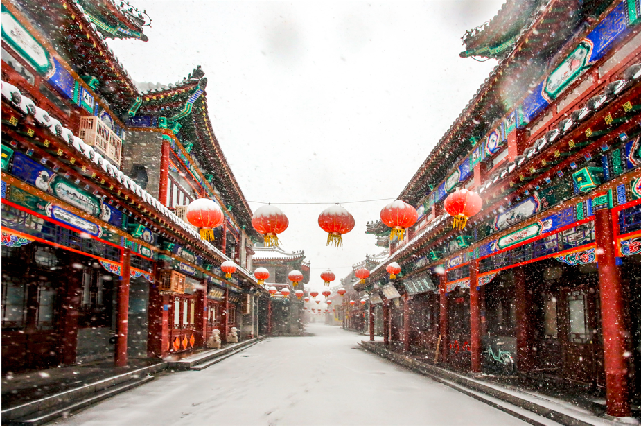 立冬仪式感拉满您有一份来自天津西青杨柳青的古镇雪景图请查收