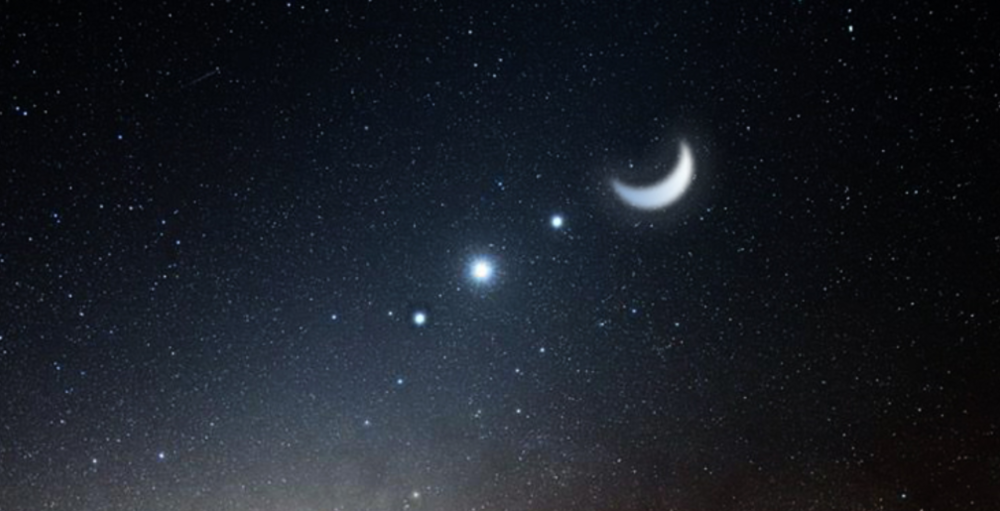 请定好您的闹钟,本周,南天夜空可见双星伴月天文景观_腾讯新闻