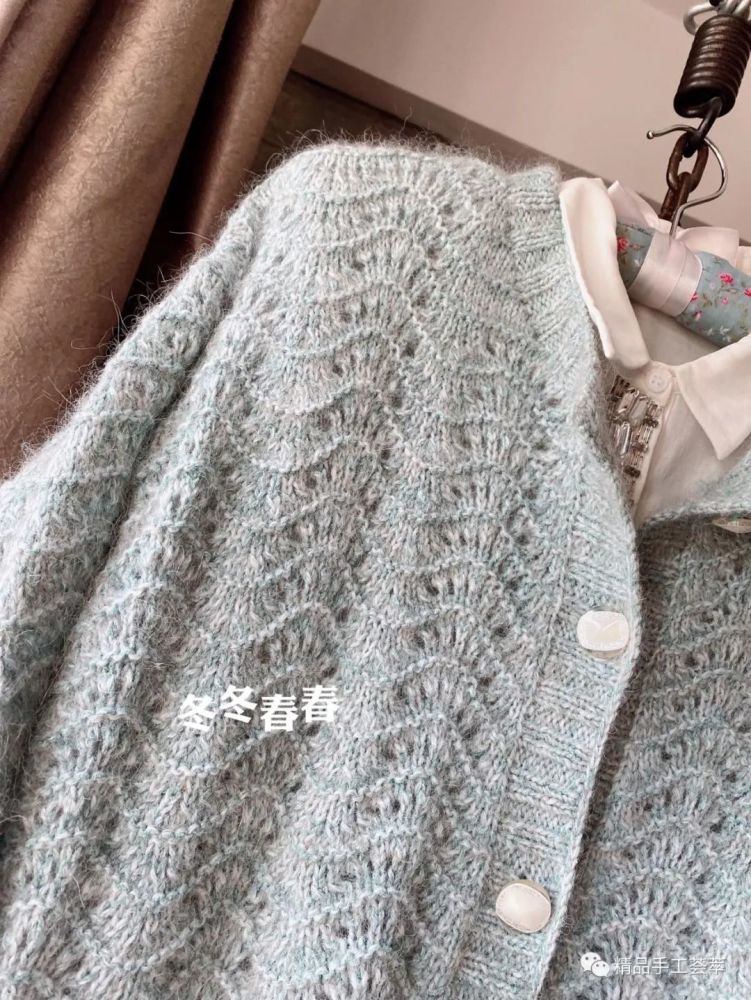 凤尾花编织美丽的原型长袖开衫外套教程