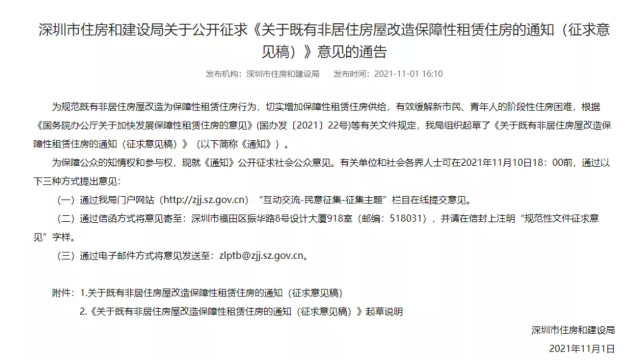 看房网头条|深圳拟实行“非居改保”,年租金涨幅不超5%!