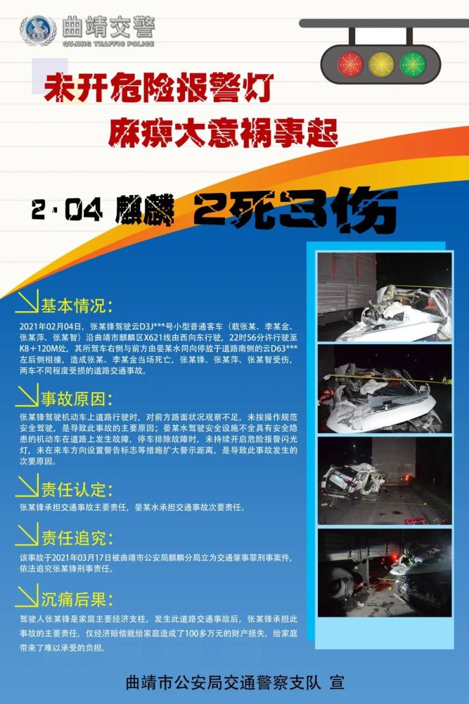 以案说法警钟长鸣曲靖交警发布2021年全市道路交通事故典型案例警示