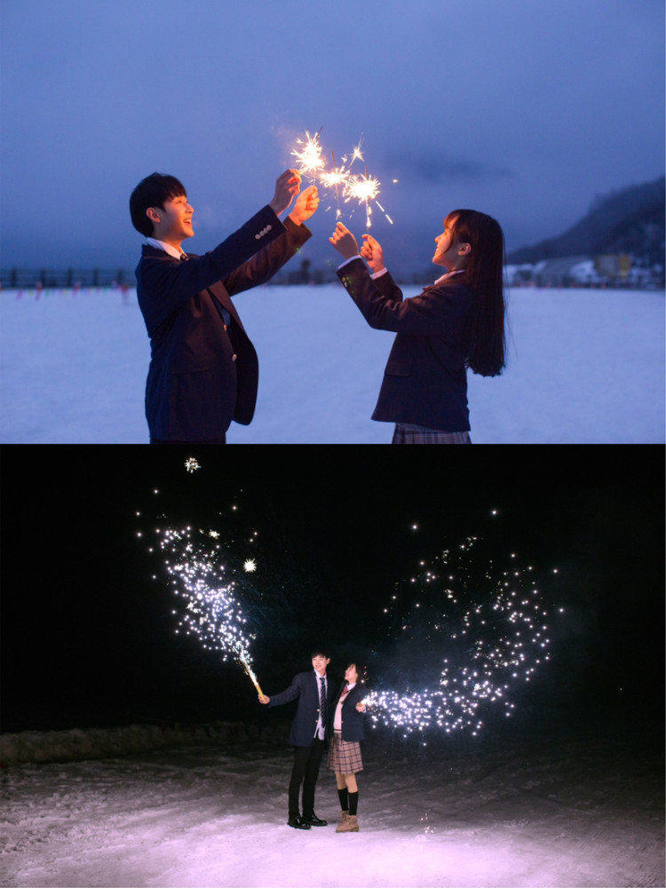 超甜雪景情侣写真