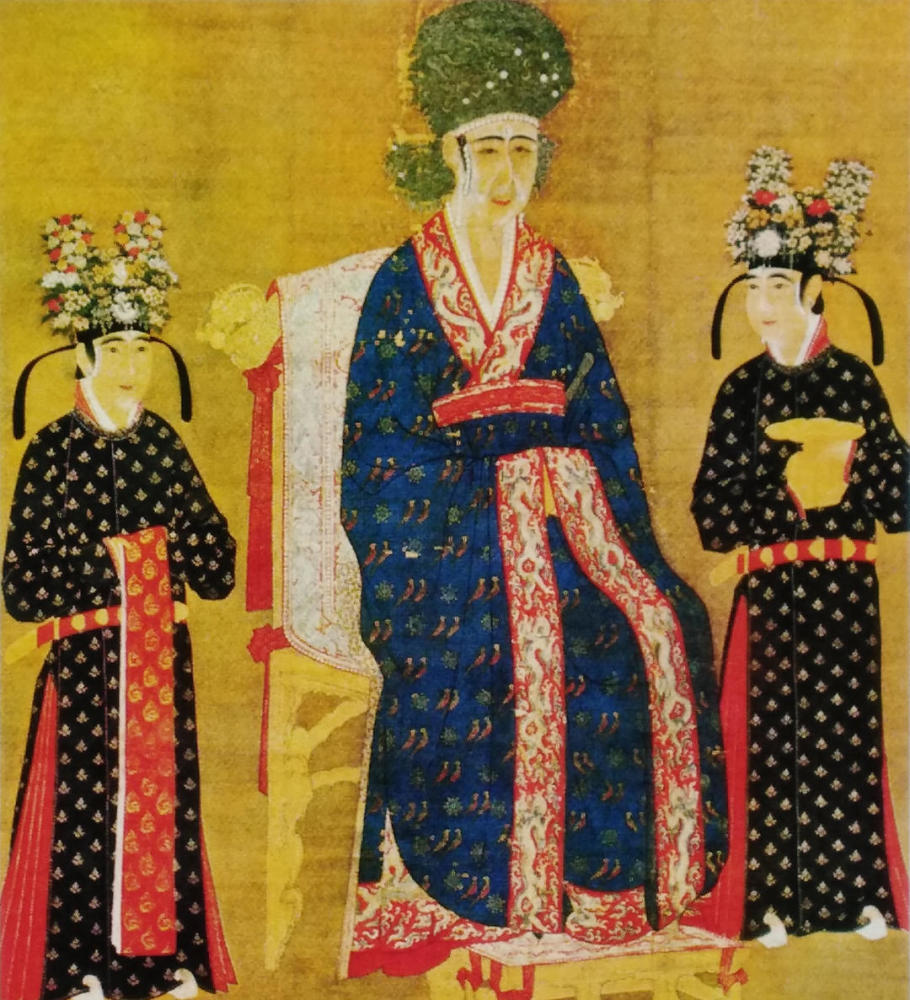南薰殿藏宋仁宗皇后像宋代皇后礼服祎衣展示图黄强认为,从凤冠道具的