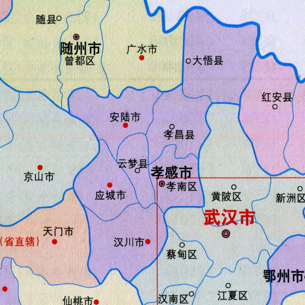 孝感市人口分佈:孝南區98.85萬人,雲夢縣43.41萬人