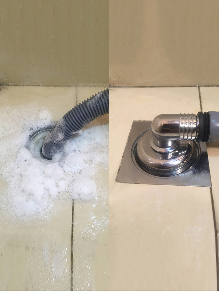 洗衣机排水管不要直接插在地漏里容易溢水和反味改一下更好用