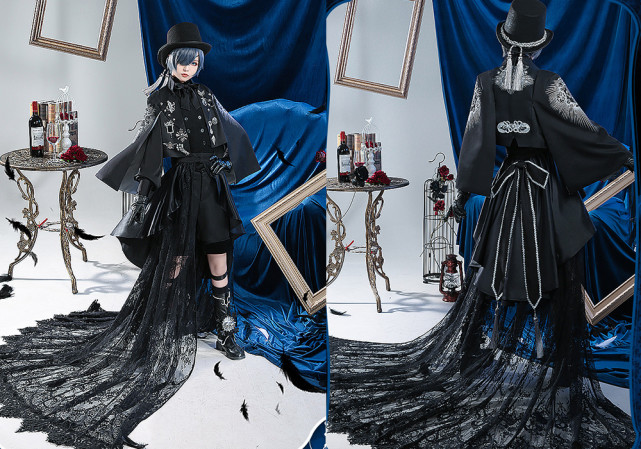 《黑执事》夏尔官方礼服,大裙摆太好看了,还送帽子和耳钉!