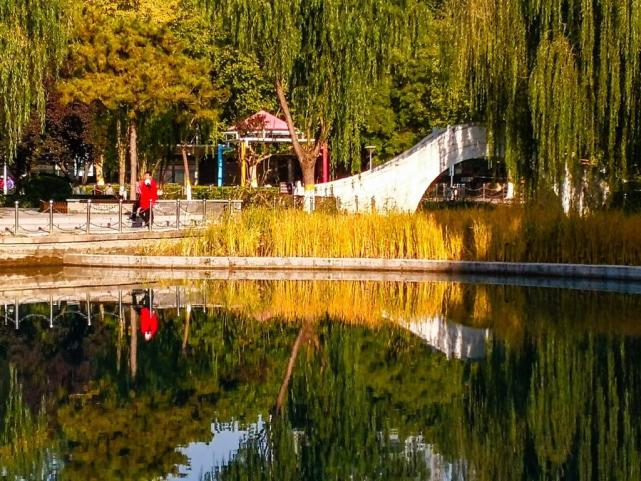 北京大兴康庄公园的秋景