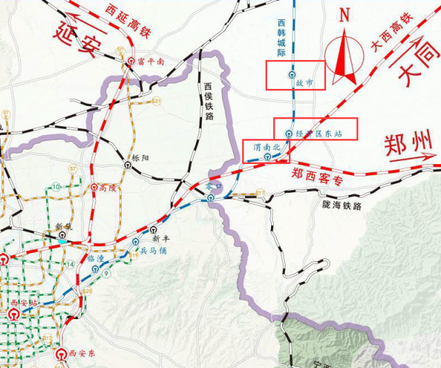 西韩城际铁路不再经富平,阎良,而是从西安站引出一直往东过临潼