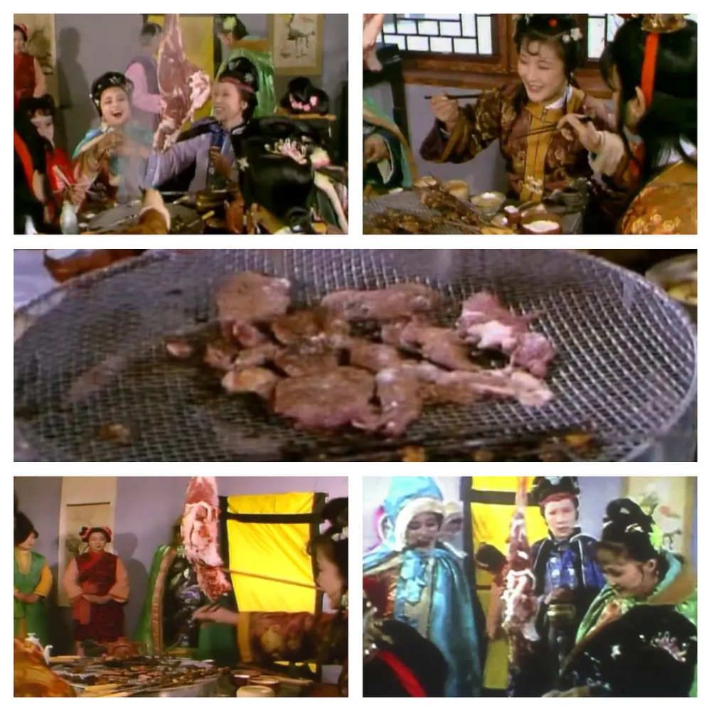 许多个白玉雕琢般的巧人儿,齐齐地聚在芦雪庵中烤炙鹿肉,就着鹿肉看雪