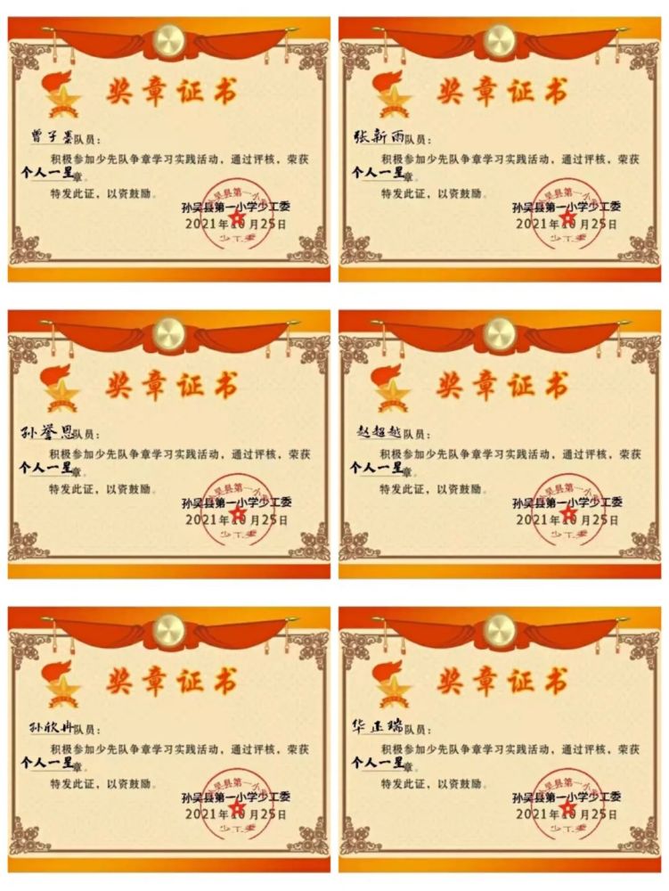 红领巾奖章不仅代表着少先队员的个人荣誉,更代表着中队的集体荣誉.