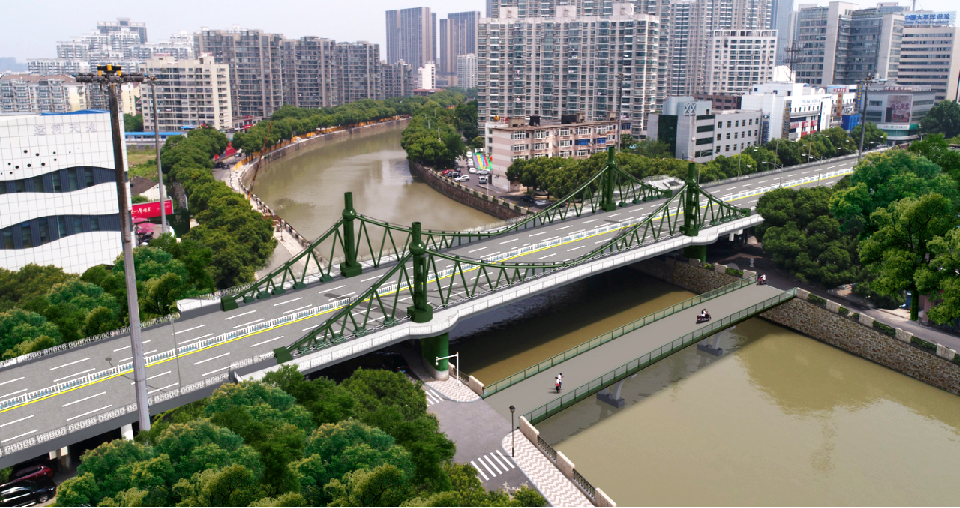 该项目的建成将桥面由双向四车道提升至五车道,缓解高峰拥堵现象,提高