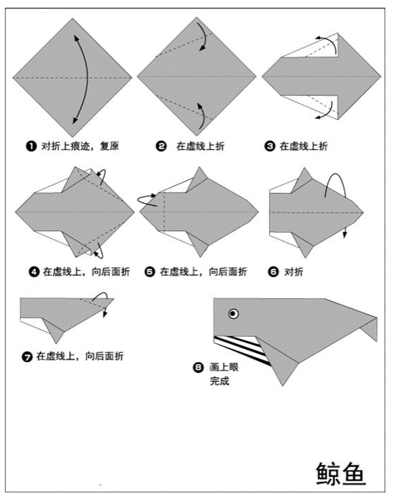 怎么折一只立体的鲸鱼图片