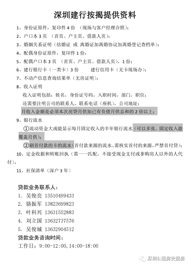 深圳房贷银行流水办理 腾讯网