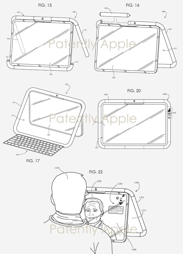 苹果申请带有投影键盘的内置ipad支架变体的专利