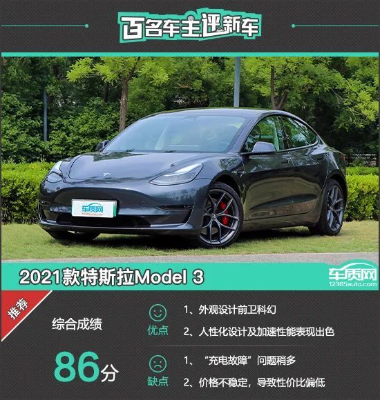 百名车主评新车2021款特斯拉model3
