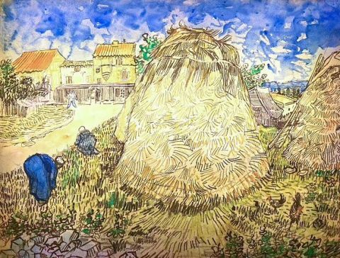 梵高水彩画《小麦堆》拍出3590万美元创纪录高价,曾遭纳粹劫掠_腾讯