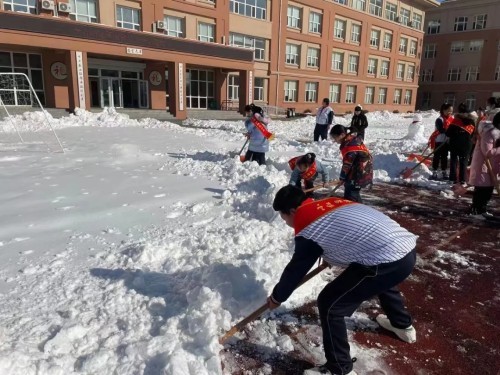 辽宁大学附属实验学校学生志愿除雪