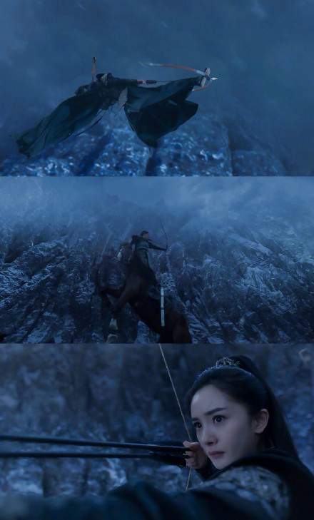 杨幂斛珠夫人盔甲造型曝光骑马射箭英姿飒爽